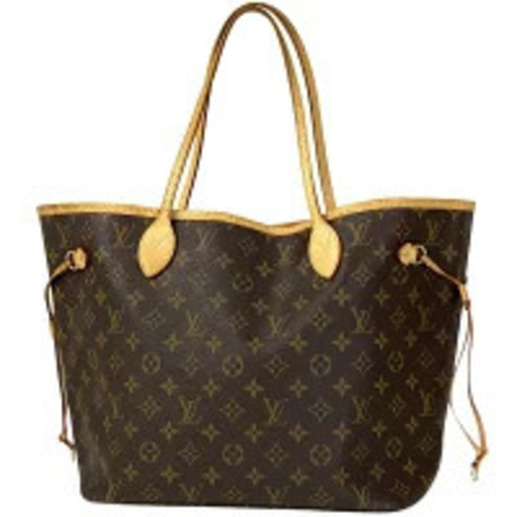 Louis Vuitton Neverfull Shoulder Bag Shopping Tote Monogram Brown